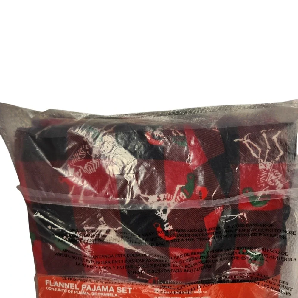 Supreme Men's Cotton Flannel Plaid Christmas Pajama Set 2-Piece Size M